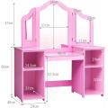 Makeup Dressing Table with 4 Large Storage Shelves
