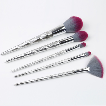 5 piezas de plástico brillante Handleand kit de cepillo de maquillaje