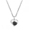 Black Obsidian Love Heart Birthstone Pendant Gemstone Necklaces for Women