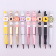 2024 New DIY Ombre Daisy Flower Beads Cartoon Ballpoint Pens - MOQ 100pcs