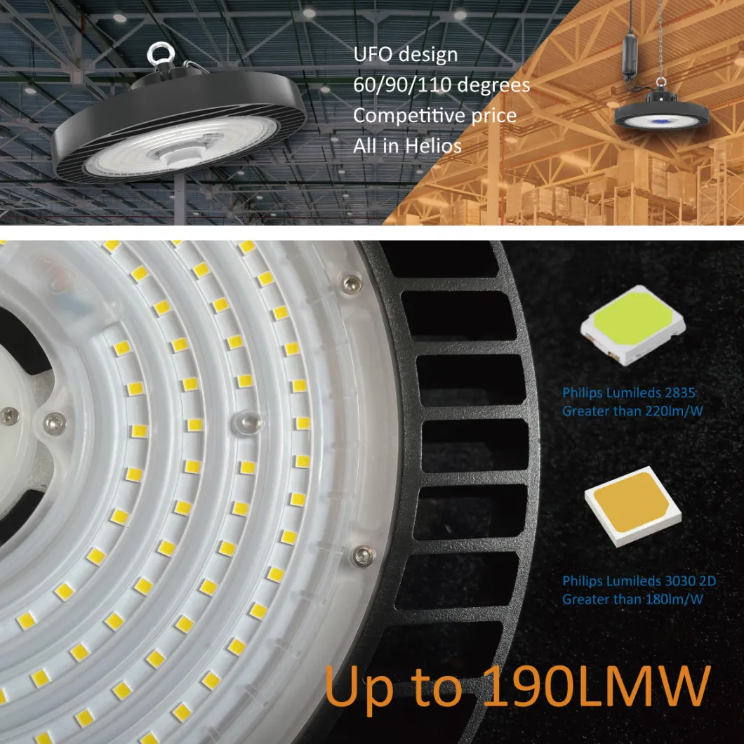 200W UFO LED High Bay Flood Light 190lm/W