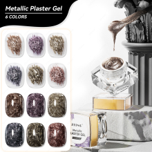 JTING 3D Nail Painting Art Gel - Metallic Plaster Gel Polish in 6 Colors with 4D/5D Effect