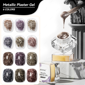 JTING 3D Nail Painting Art Gel - Metallic Plaster Gel Polish in 6 Colors with 4D/5D Effect