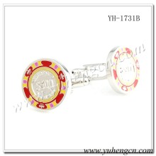 YH-1731B Novelty Enamel $500 Gambling Chips Cufflinks