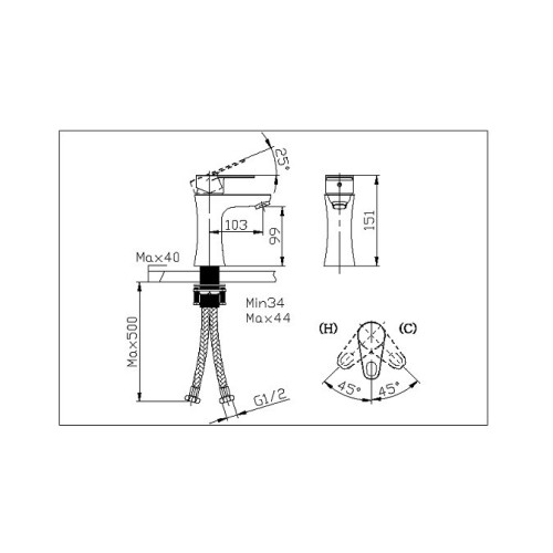 Brass Basin Single Lever For bathroom Mixer