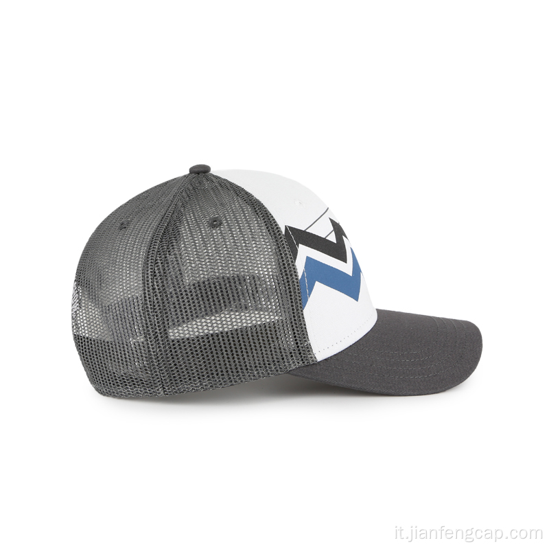 Cappello trucker uomo 5 pannelli con logo in gomma