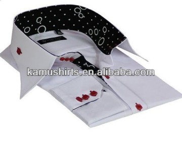 Mens high collar dress shirts cotton italian designs high collar shirts mens factory china