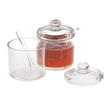 Acrylic Canister with Spoon: Seasoning Container with Knob