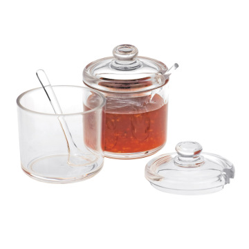 Acrylic Canister with Spoon: Seasoning Container with Knob