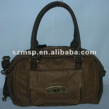 Nice fashion washed effect PU ladies handbag