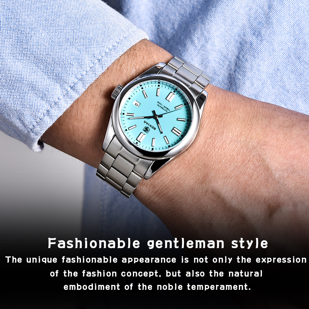 Benyar 5185 Transparent Automatic Mechanical Luminous Waterproof Fashion Casual Luxury Business Men Watches Benyar 5121