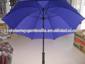 wood handle blue golf umbrella