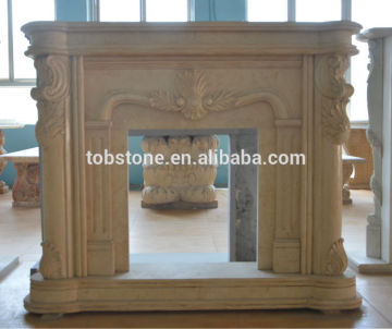 hand carved marble fireplace mantel