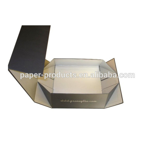 Customer logo printed black foldable cardboard gift box