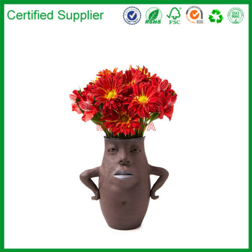 2015 New funny antique flower decorative tall ceramic boot vase