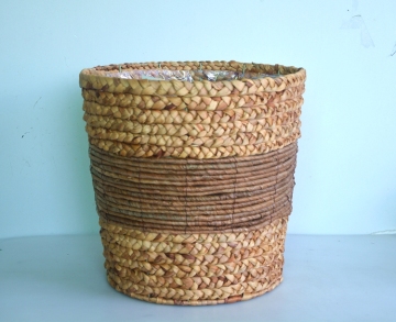 Multi-purpose Straw decorated collection basket