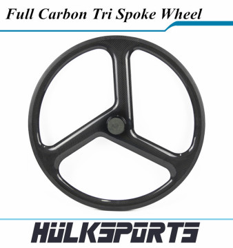 700c carbon tubular ROAD REAR WHEEL 3 spoke wheels for road bike tri spoke wheel with UD/3K weave