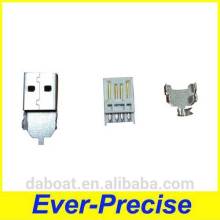 Three pieces suit USB connector 28mm length with Iron shell USB 2.0 connector