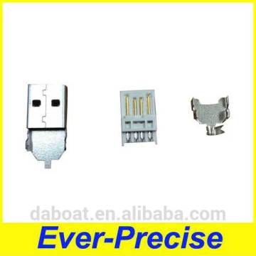 Three pieces suit USB connector 28mm length with Iron shell USB 2.0 connector