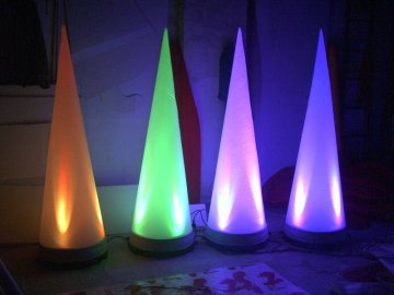 Inflatable lighting cone