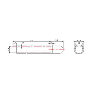 3mm DIP IR LED 850nm 20-Degree 0.1W