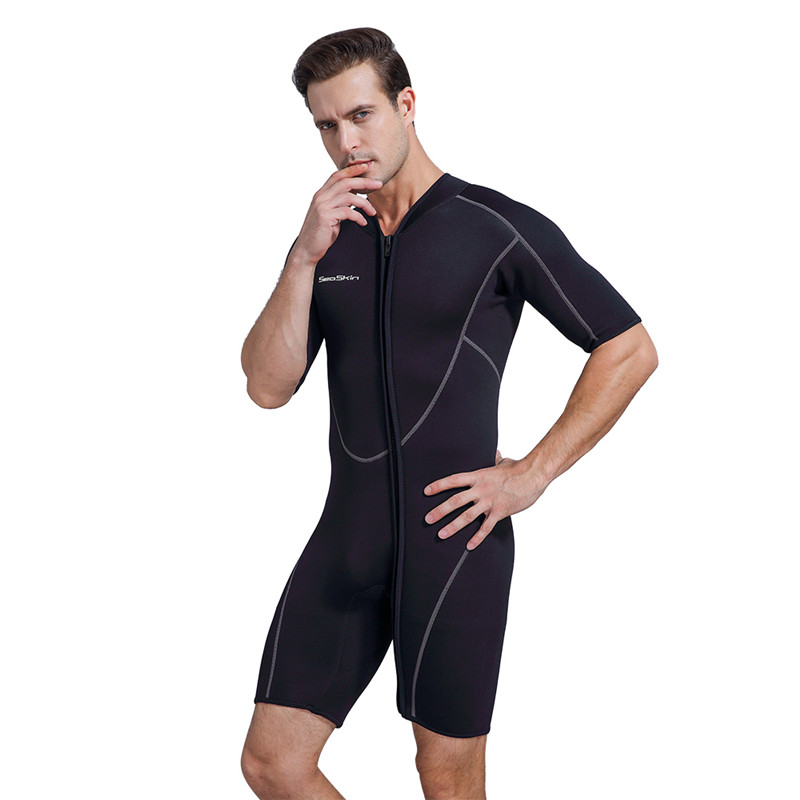 Seaskin Depan Zip Lengan Pendek Wetsuit untuk Menyelam