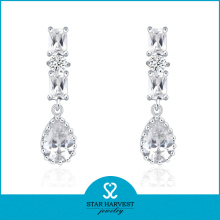 Multi geometry CZ stone drop jewel earrings