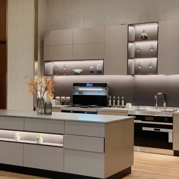 Modern Fireproof Kitchen Cabinets: Solid Wood Modular Sets