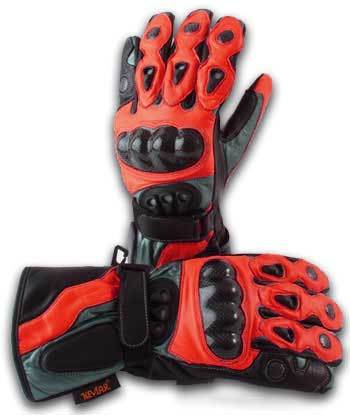 Leather motorbike gloves