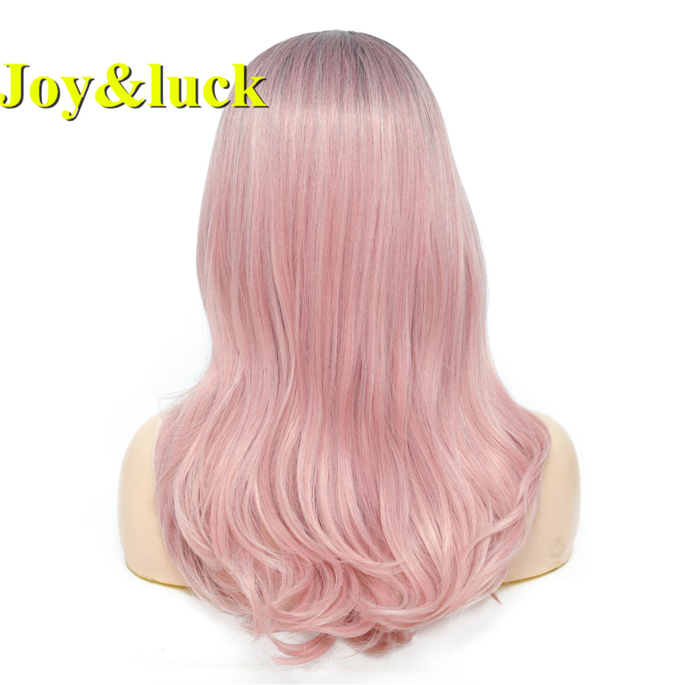 Wholesale Wigs for Women Side Part Ladies Hair Woman Party Dark Root Black Ombre Pink Natural Straight Long Synthetic Hair Wigs