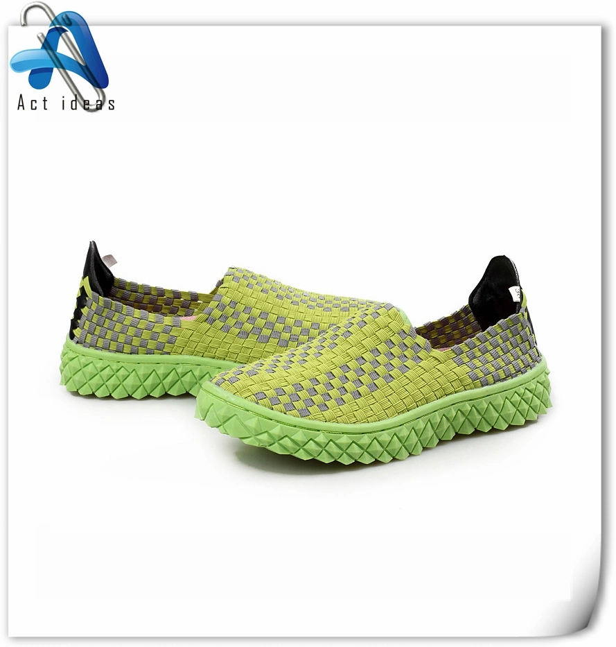 New Design Fashion Sole Woven Elastic Laces Shoes for Women