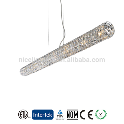 New design crystal long strip pendant lamp crystal led pendant light lamp crystal hanging pendant lamp