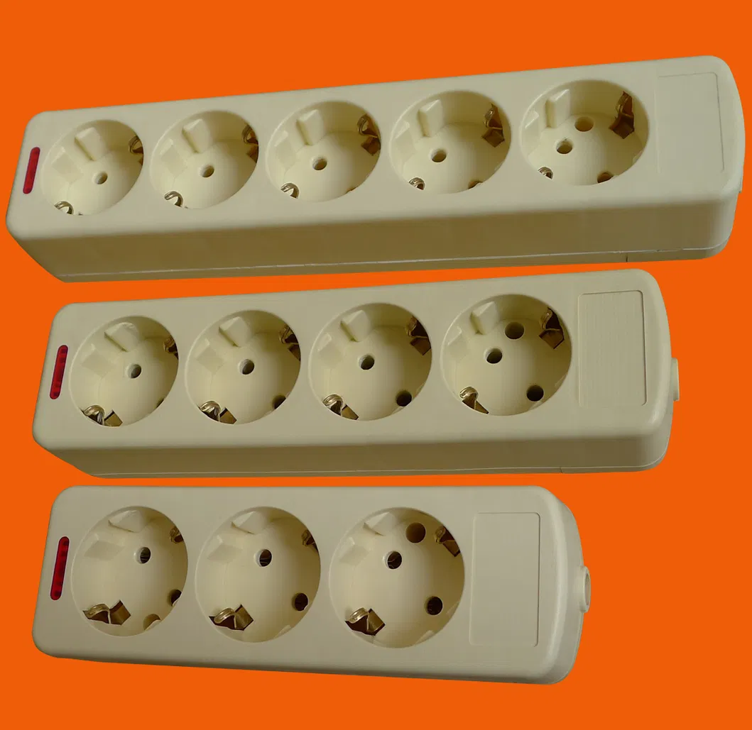 6-позиционная удлинительная розетка и переключатель европейского стандарта 10/16 А (E9006ES)