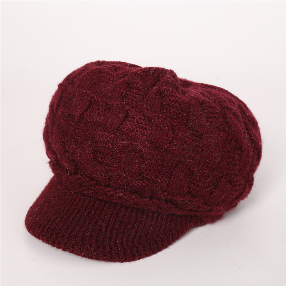 European and American warm rabbit wool knit cap (6)