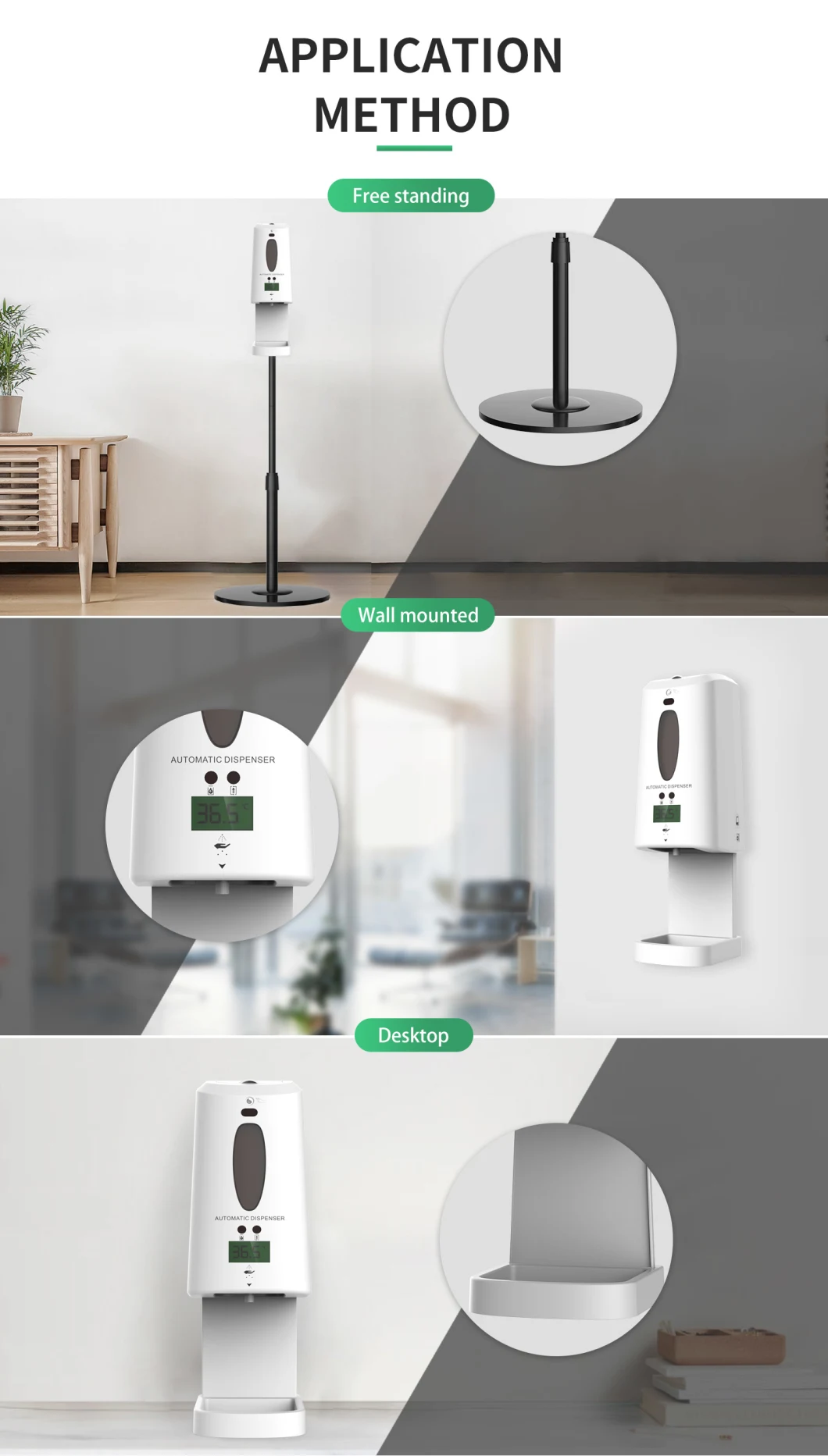 Automatic Thermal Scanner Thermometer Body Temperature Infrared Sensor Touch-Free Soap Dispenser