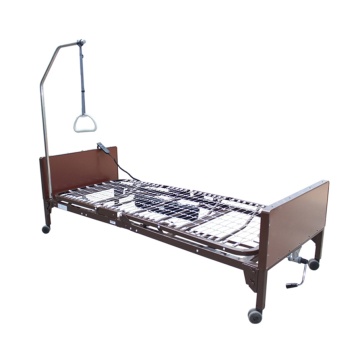 Pół-elektryczne łóżko szpitalne do użytku domowego brązowego