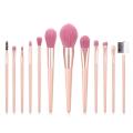 Charming pink makeup brushes with PU bag