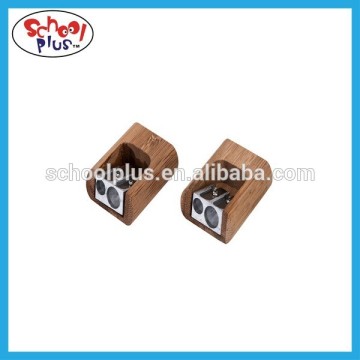 Two hole wooden pencil sharpener for students