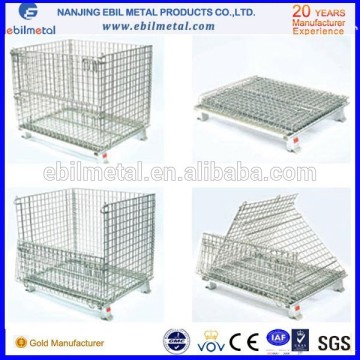 Metal container Steel storage collapsibe wire mesh metal container