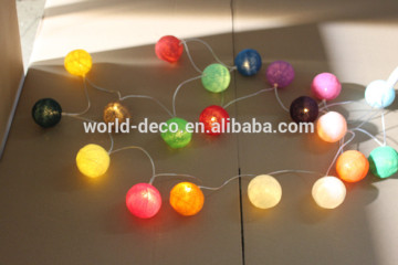 Cotton ball party light / cotton ball LED decor lights / LED colorful ball light chain