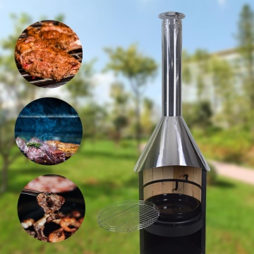 Wood Burning Heater Backyard Barbecue Chiminea Fireplace Metal Bbq Charcoal Fire Place