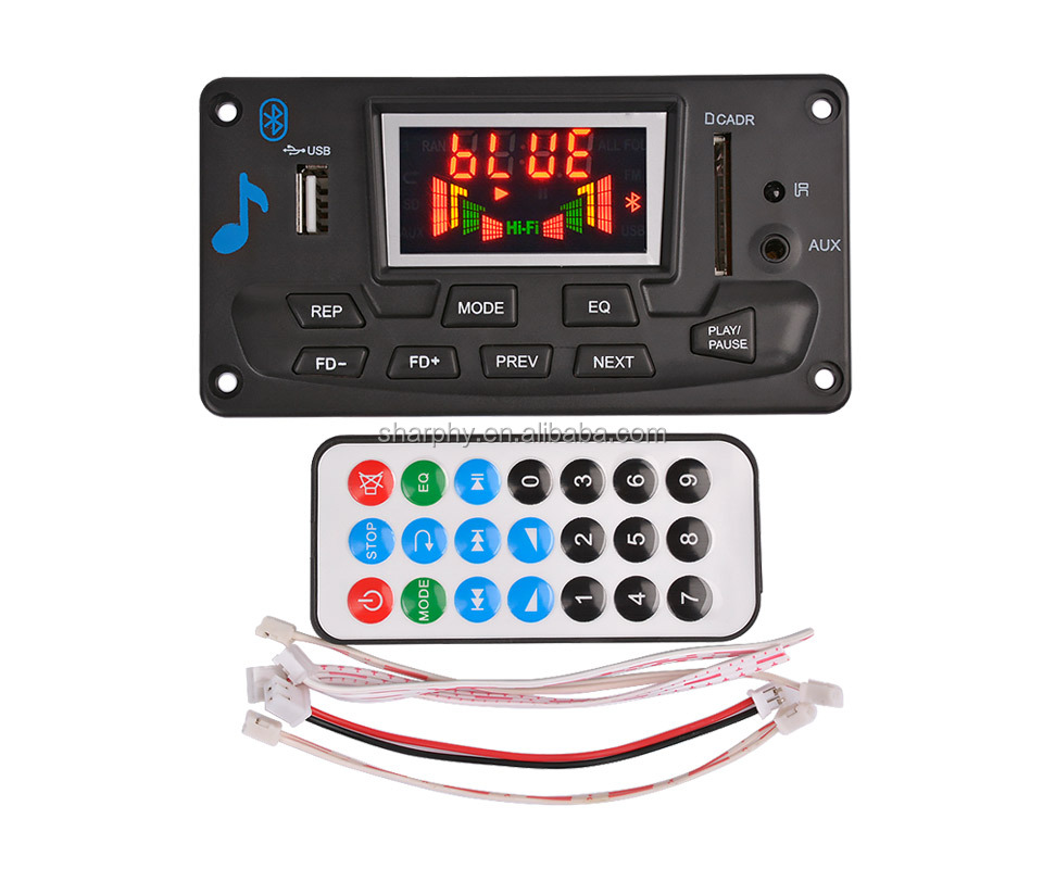 12V Bluet MP3 Decoder Audio Module Spectrum Display Lossless APE Decoding Support APP EQ FM AUX Car Accessories