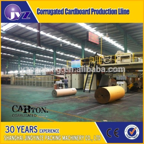 Complete corrugated cardboard production line making machine