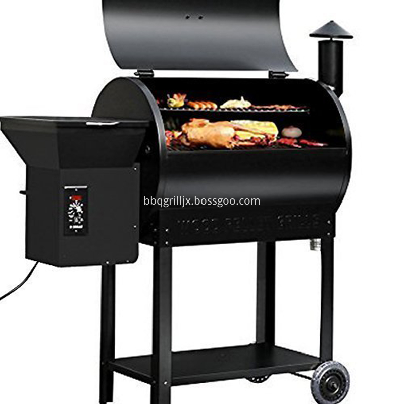 Portable Party Wood Pellet Bbq Grill Smoker 700 Cooking Area 8 In 1 Grill In Black Smoke