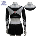 Aangepaste glanzende strass cheerleading-uniformen voor de jeugd