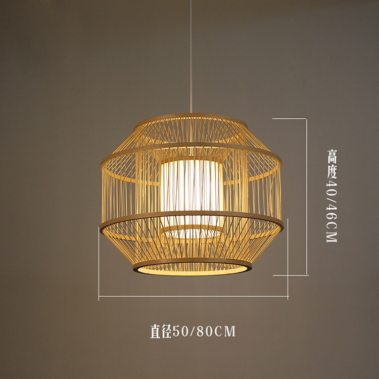 Northern European metal bamboo weaving led decoration restaurant chandelier pendant energy saving lamp