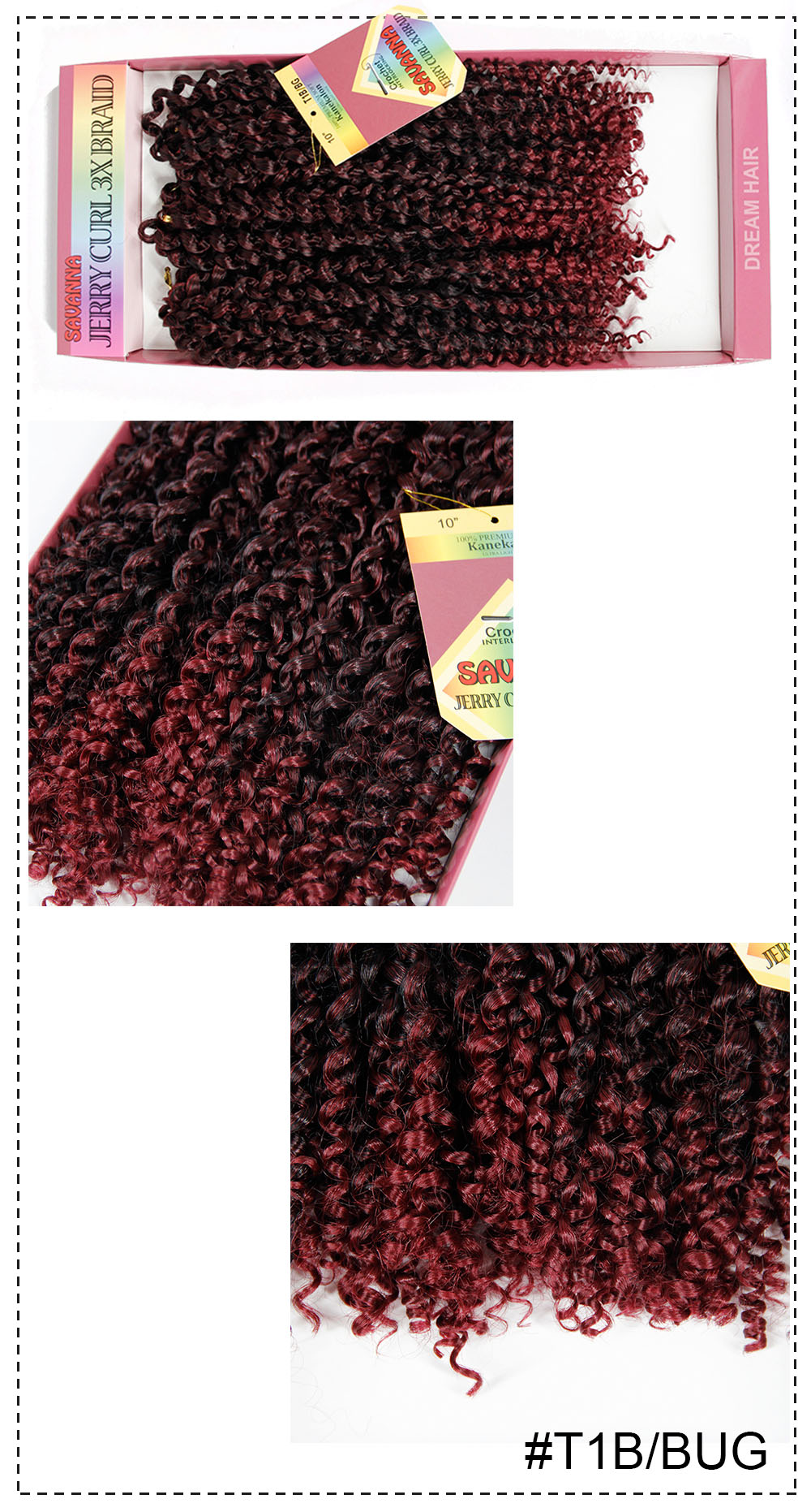 Synthetic Crochet Hair Jerry curly Hair Kinky Twist Braiding hair with Ombre Crochet Braid