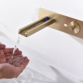 Double hole wall-mounted faucet with open mouth design