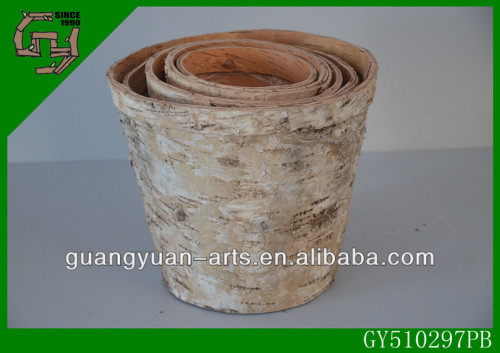 2015 natural color birch bark flower pot