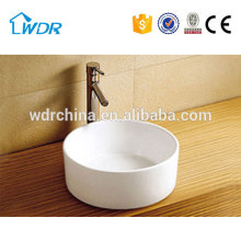 Round solid surface white ceramic sanitary ware Small Size Sink